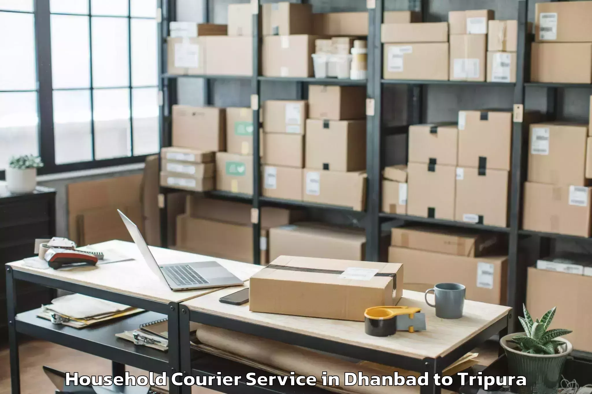 Book Dhanbad to Hezamara Household Courier